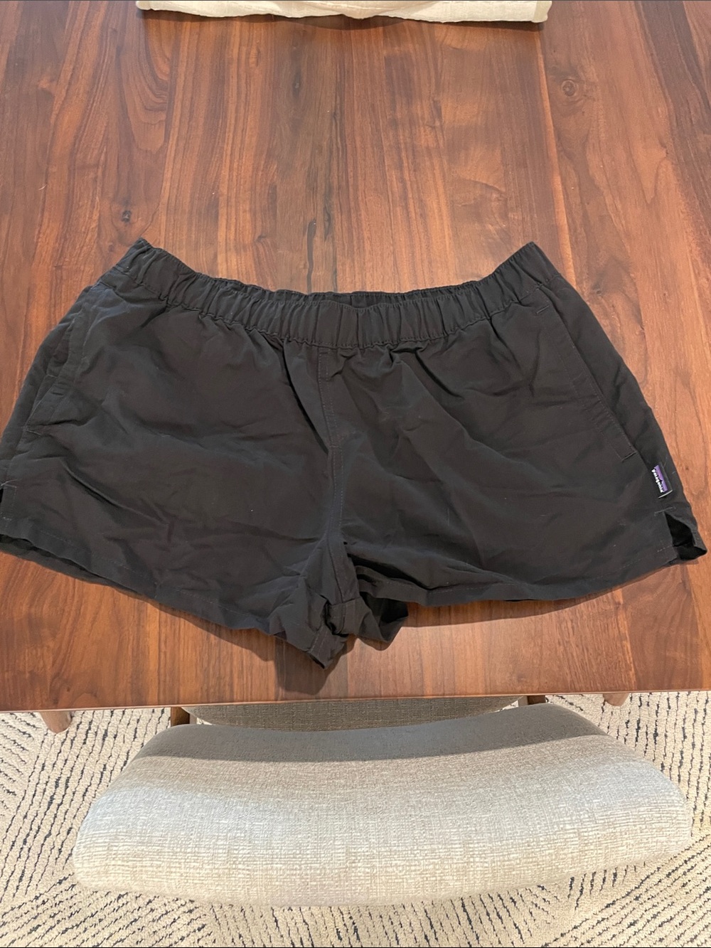 Patagonia Black Women's Athletic Shorts with Elastic Drawstring Waist